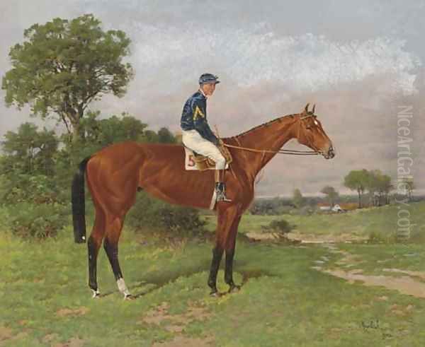 White Crest with jockey up Oil Painting by Henry Stull