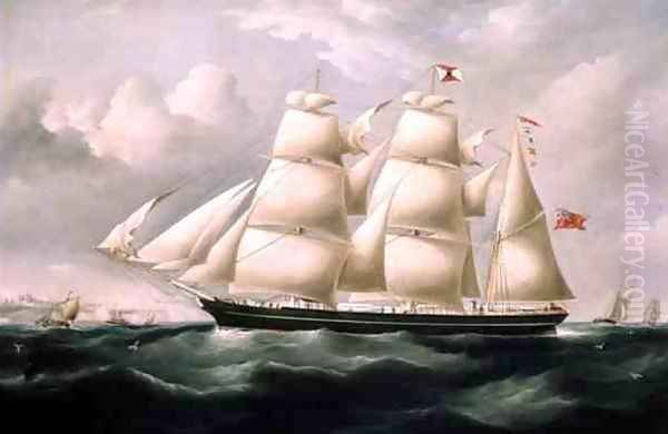 Clipper Barque Procymatia off Dover Oil Painting by Richard B. Spencer