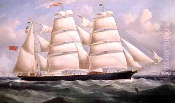 Clipper Barque Clendovey Oil Painting by Richard B. Spencer