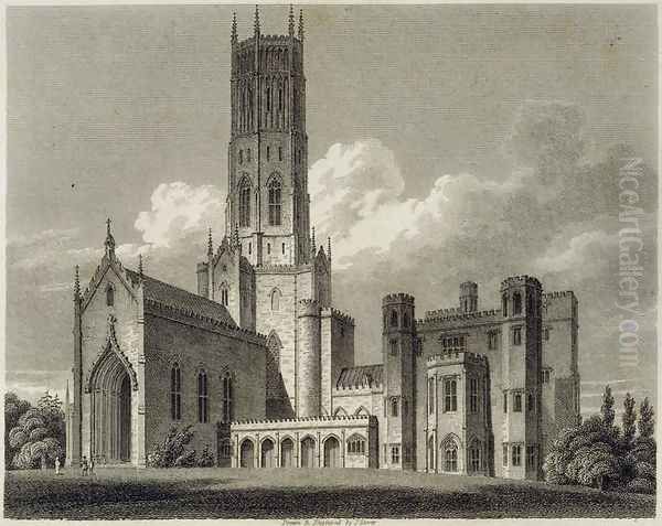 South-east view of Fonthill Abbey, 1812 Oil Painting by James Storer