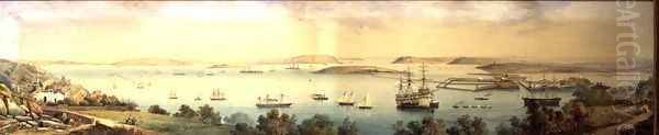 A Panoramic View of the Cove of Cork Oil Painting by Robert L. Stopford