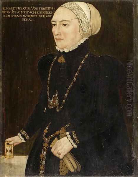 Portrait of Countess Elizabeth von Fuerstenberg, c.1550 Oil Painting by Hans, the Younger Schoepfer or Schopfer