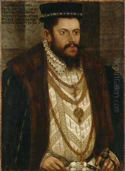 Portrait of Hans Caspar von Pienzenau, 1558 Oil Painting by Hans, the Younger Schoepfer or Schopfer