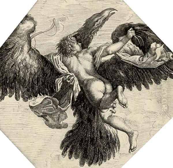 Cupid and the falcon Oil Painting by Italian School