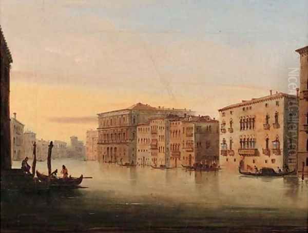 Gondolas on the Grand Canal, Venice Oil Painting by Italian School