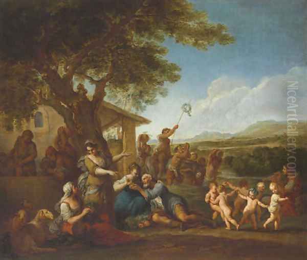 A bacchanal Oil Painting by Italian School