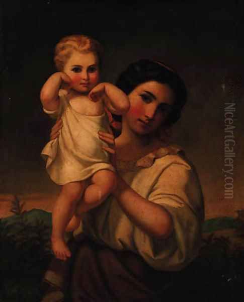 A mother and child Oil Painting by Italian School