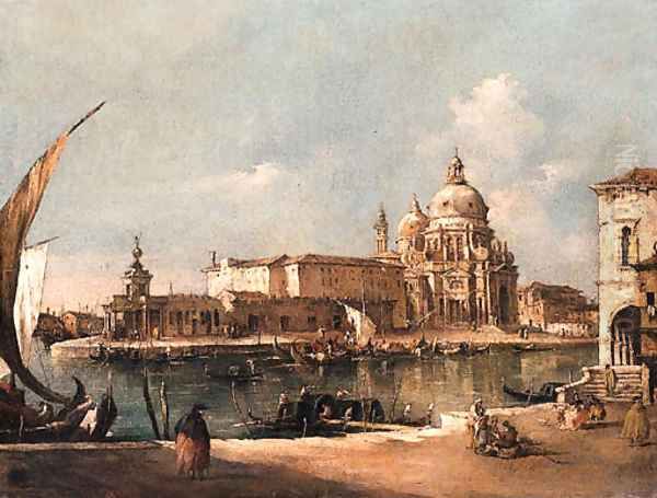 A View of Venice the Entrance to the Grand Canal, with Santa Maria della Salute Oil Painting by Italian School