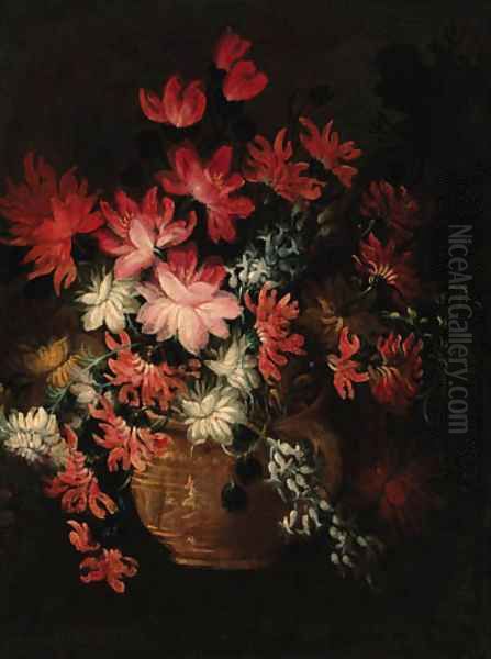 Flowers in a vase 2 Oil Painting by Italian School