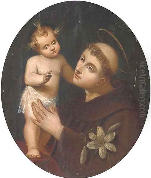 Saint Francis Xavier with a vision of the Christ Child Oil Painting by Italian School