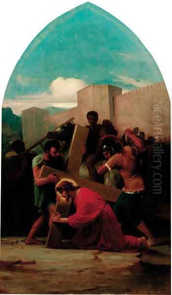 Six Stations of the Cross Oil Painting by Italian School