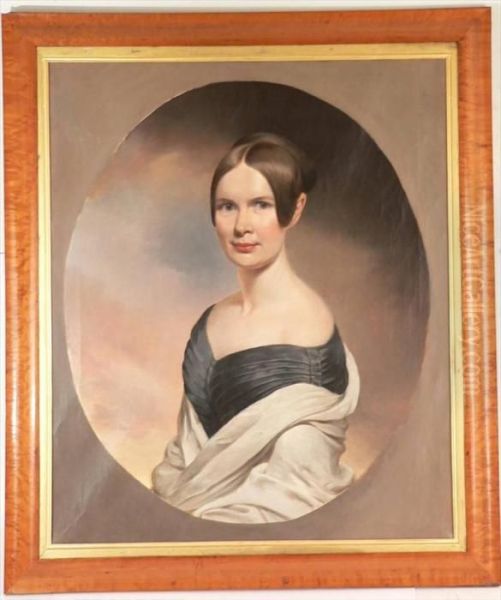 A Figured Mapleframe Oil Painting by Thomas Sully