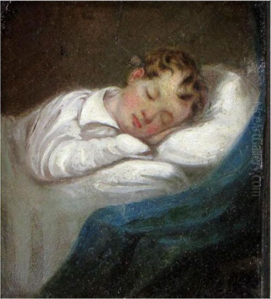 Sleeping Child Oil Painting by Thomas Sully