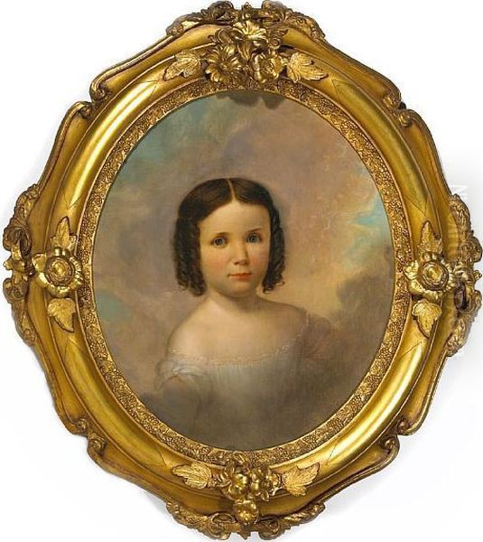 A Portrait Of A Young Girl, Thought To Becornelia Biddle Of Philadelphia Oil Painting by Thomas Sully