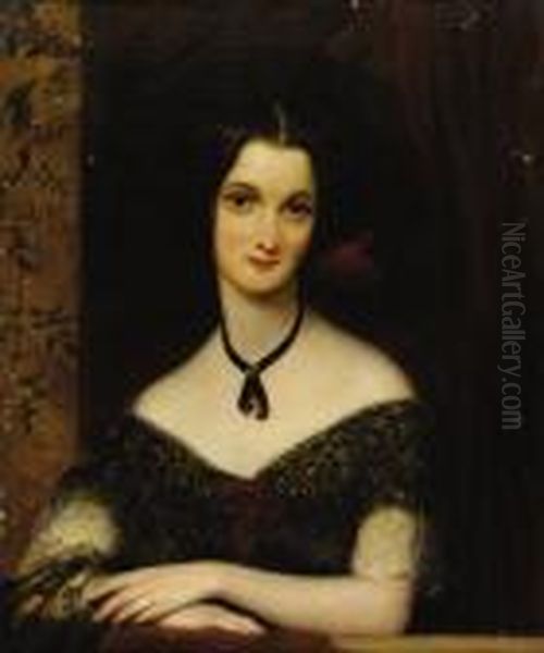 Portrait Of Mrs. Mary Ann Wright Oil Painting by Thomas Sully