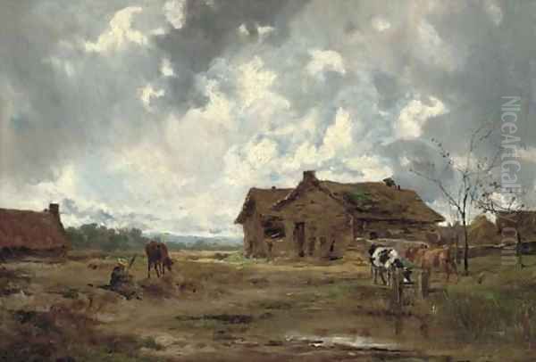 A farmstead, Liviarno Oil Painting by Italian School