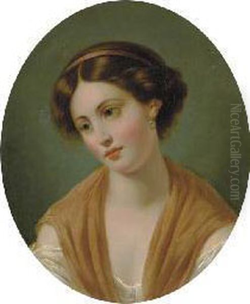 Miss Fanny Rundle Oil Painting by Thomas Sully