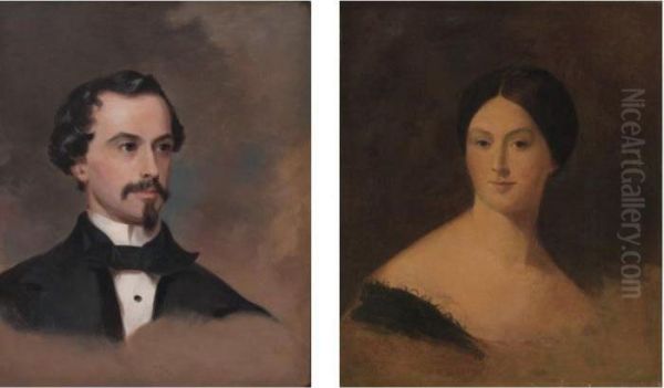 Mr. And Mrs. Richard Henry Rush Two Works Oil Painting by Thomas Sully