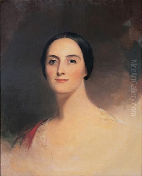 Portrait Of A Lady Believed To Be Marion French Oil Painting by Thomas Sully