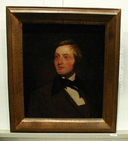 Portrait Of A Gentleman In A Brown Frock Coat Oil Painting by Thomas Sully