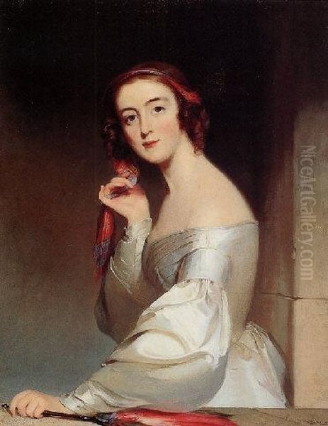 Portrait Of Miss Ann Elliott, Beaufort, South Carolina Oil Painting by Thomas Sully