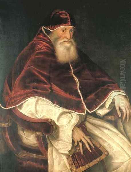 Portrait of Pope Paul III wearing the camauro Oil Painting by Italian School