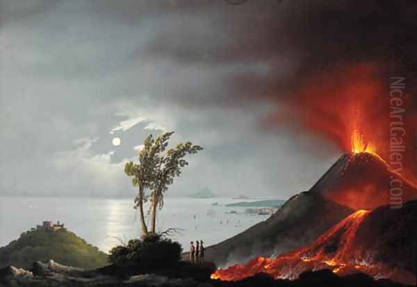 The eruption of Mount Vesuvius Oil Painting by Italian School