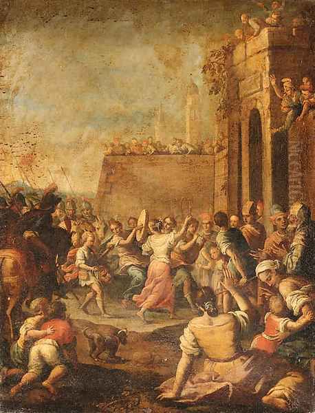 The Triumphal Entry of David into Jerusalem Oil Painting by Italian School