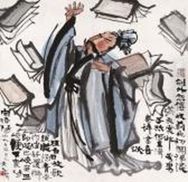 The Poet Du Fu Oil Painting by Xiao Sun