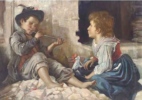 A sweet melody Oil Painting by Italian School