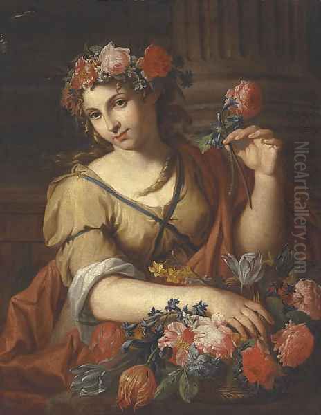 Flora Oil Painting by Italian School