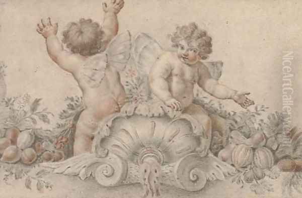 Putti disporting Oil Painting by Italian School