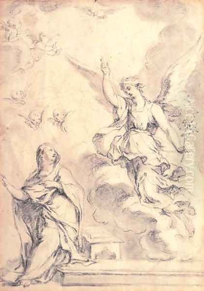 Study of an angel and putti Oil Painting by Italian School