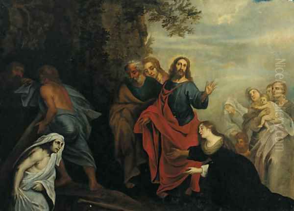 The Raising of Lazarus Oil Painting by Italian School