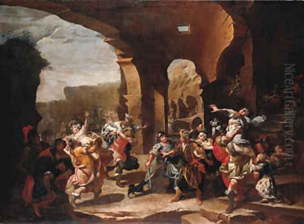 The Rape of the Sabine Women Oil Painting by Italian School