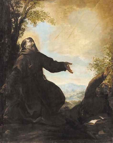 The vision of St. Francis Oil Painting by Italian School