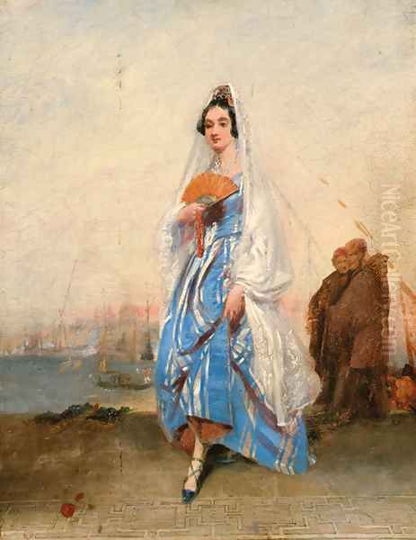 A Venetian beauty Oil Painting by Italian School