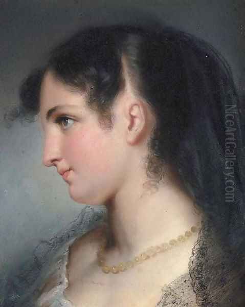 A young Beauty Oil Painting by Italian School