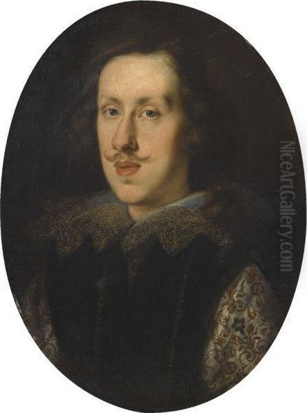 Portrait Of Cosimo Ii De Medici 
(1590-1621), Head And Shoulders, Wearing An Embroidered White Shirt And 
Black Waistcoat Oil Painting by Justus Sustermans