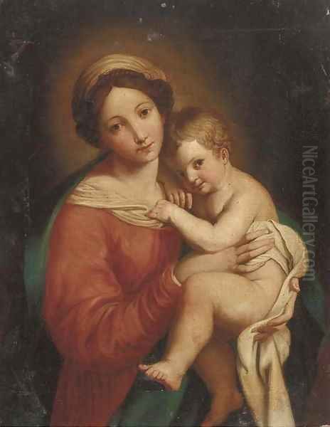 Madonna and Child Oil Painting by Italian School