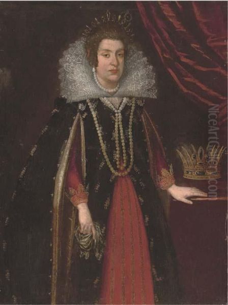 Portrait Of Grand Duchess Maria Magdalena Of Austria (1589-1631) Oil Painting by Justus Sustermans