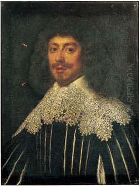 Portrait De Gentilhomme A La Collerette De Dentelle Oil Painting by Justus Sustermans