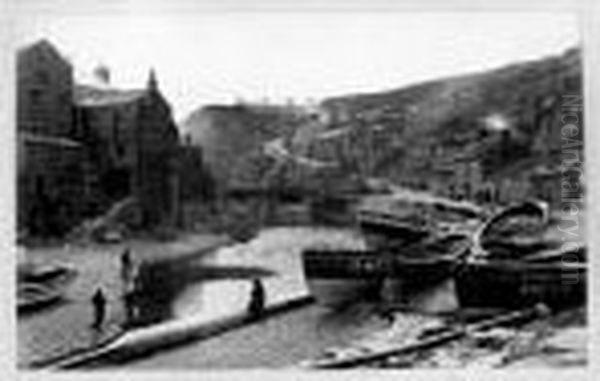 Six Marine Or Harbour Scenes, 1880s Oil Painting by Frank Meadow Sutcliffe