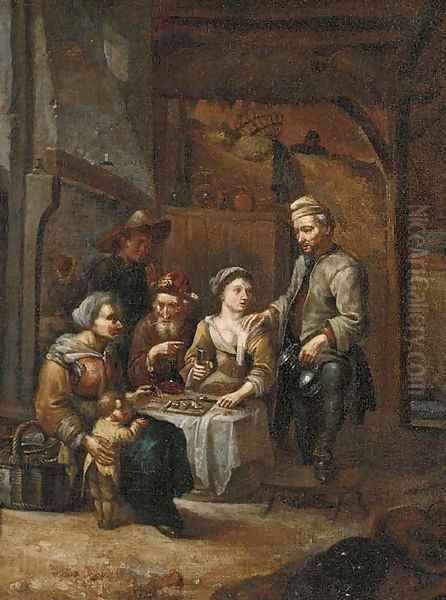 A Dutch family in a tavern Oil Painting by Dutch School