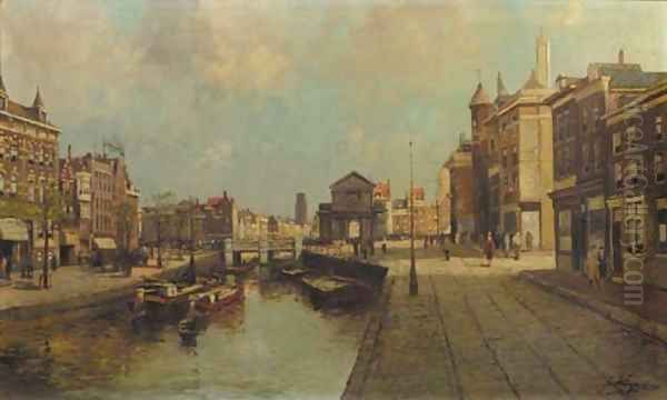 A view of Rotterdam Oil Painting by Dutch School