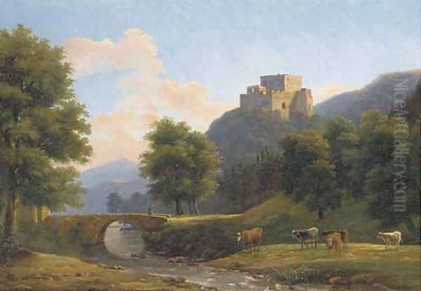 An Italianate landscape Oil Painting by Dutch School