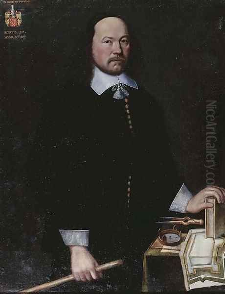 Portrait of a gentleman, said to be Arnoldus Franciscus van Breugel Oil Painting by Dutch School