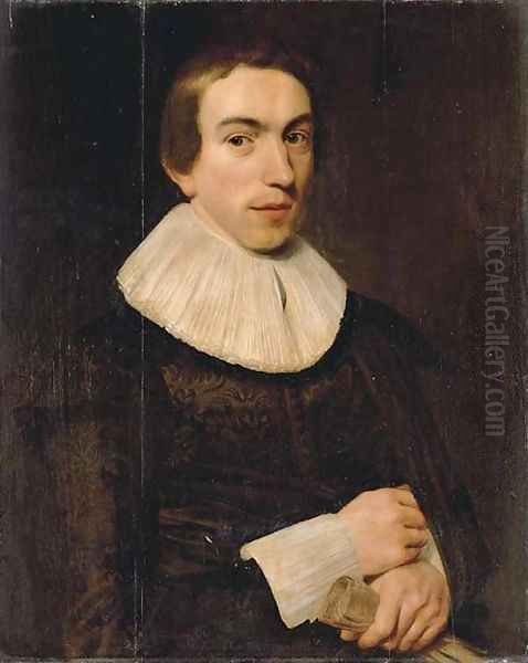 Portrait of a gentlemen, aged 18 Oil Painting by Dutch School