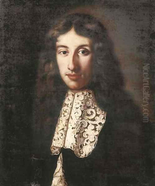 Portrait of a young man, said to be Johann de Witt (1625-1672) Oil Painting by Dutch School