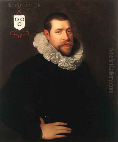 Portrait of Cornelis van Vianen (born circa 1568) Oil Painting by Dutch School